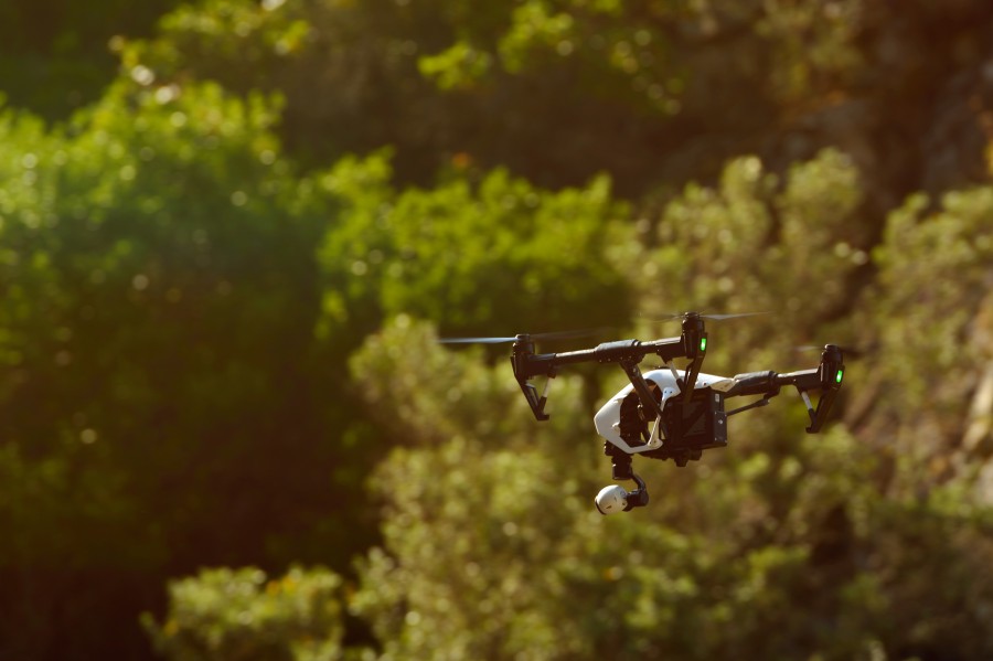 Flying with an Inspire Cinematography drone for video and photo productions.